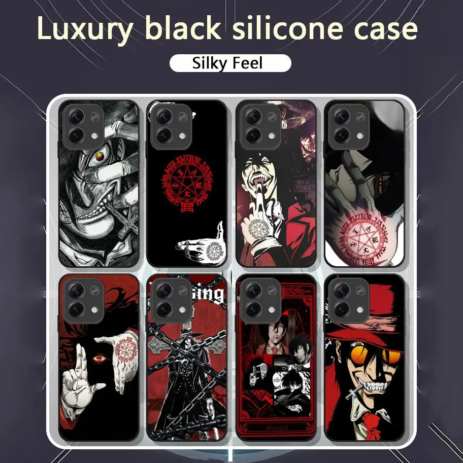 Anime Alucard Hellsing Phone Case For Xiaomi Redmi Note 13,12,11, 10 Pro Plus S,  5G, 12S, Soft Black Phone Cover