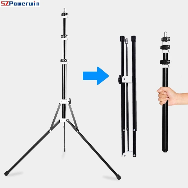 2m Aluminum Alloy Reverse Folding Light Stand | Portable Tripod for Studio Flash, LED Light & Photography Equipment - view 3