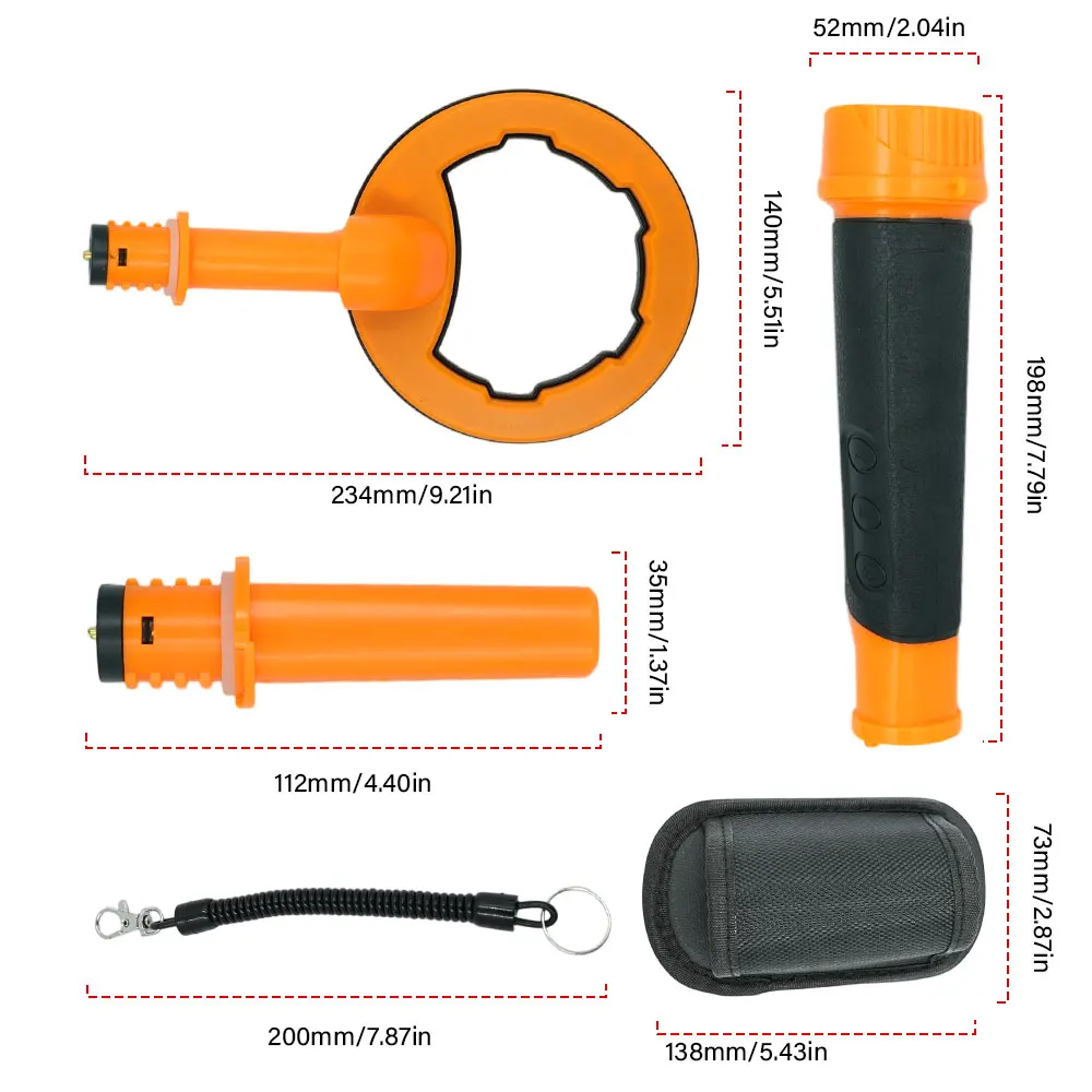 1PCS 2 IN 1 Impulso Palmare Diving Metal Detector Pinpointer Puntatore Sonda Impermeabile Metallo Individuazione 5.5 pollici Bobina di Ricerca