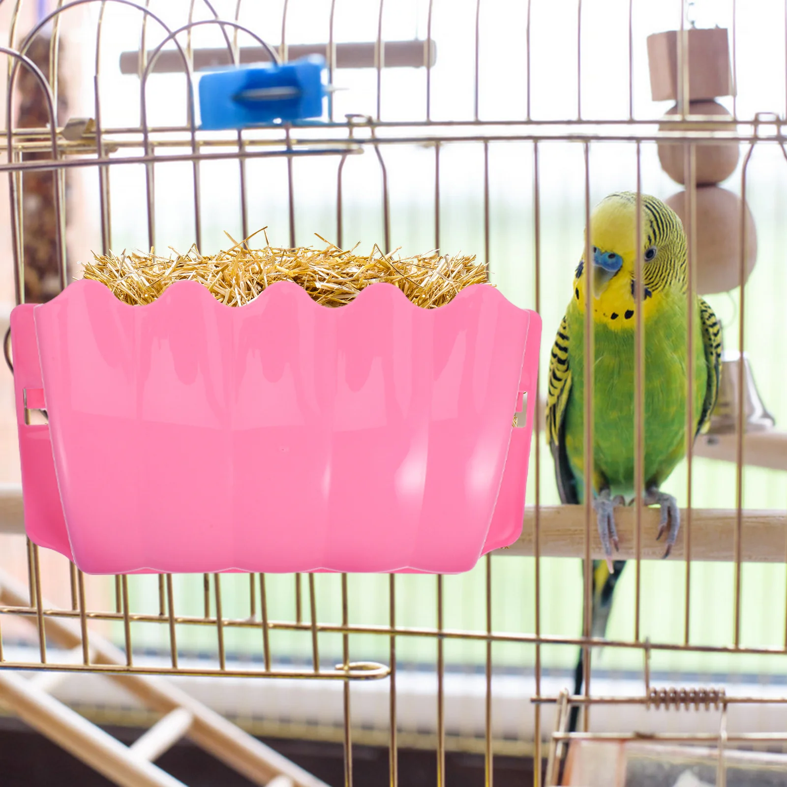 

2Pcs Rabbit External Feeder Grass Holder Durable Plastic Easy to Clean Simple Installation Long Time Use Guinea Pigs Pets