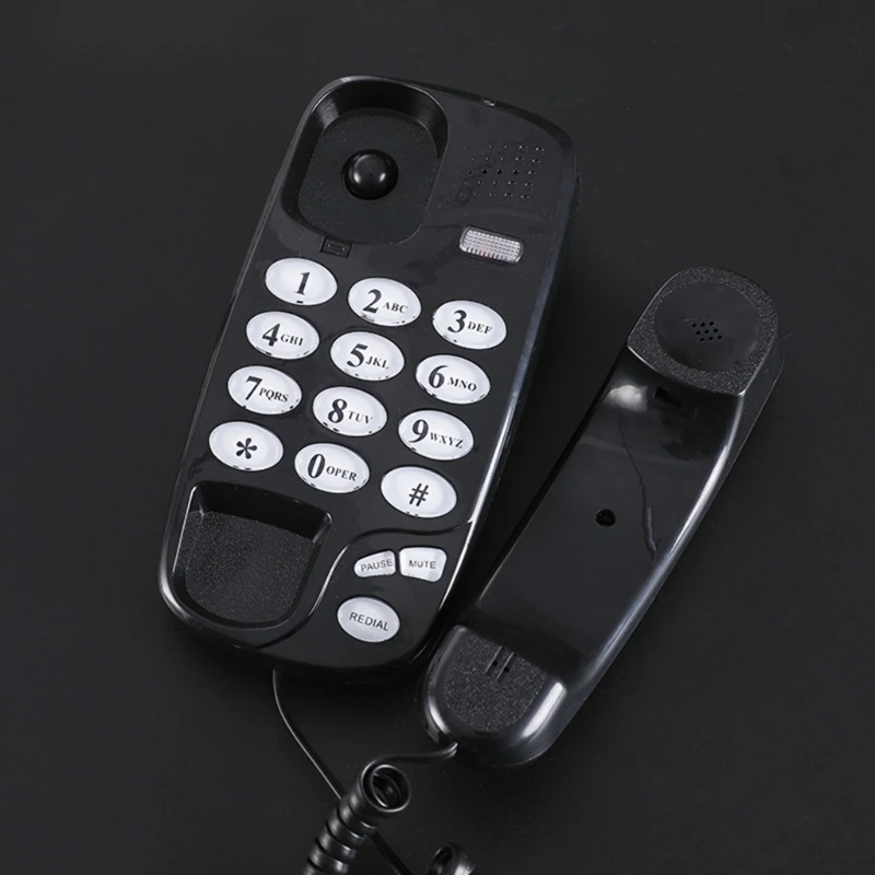 KXT-580 Wall-Mounted Telephone Wall Phone Fixed Landline Wall Hanging Telephones with Call Light Redial for Home Office