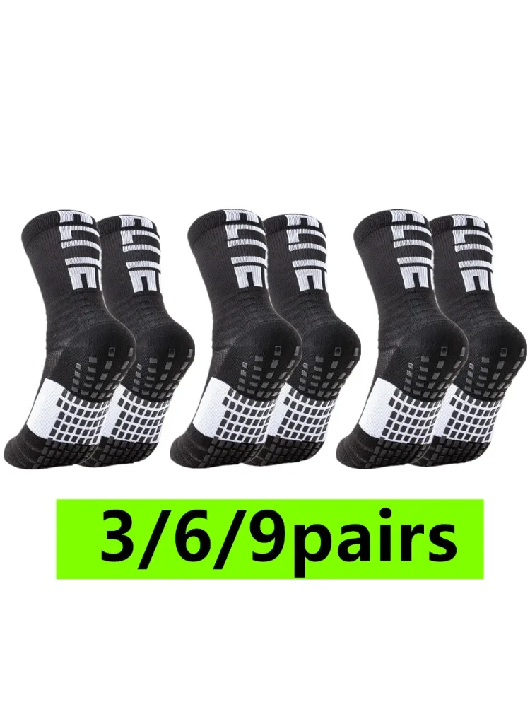 AliExpress NONE 3/6/9 Pairs Men's Women's Anti-Slip Grip Sports Towel Bottom Breathable Shockproof Hiking Cycling Professional Athletic Socks
