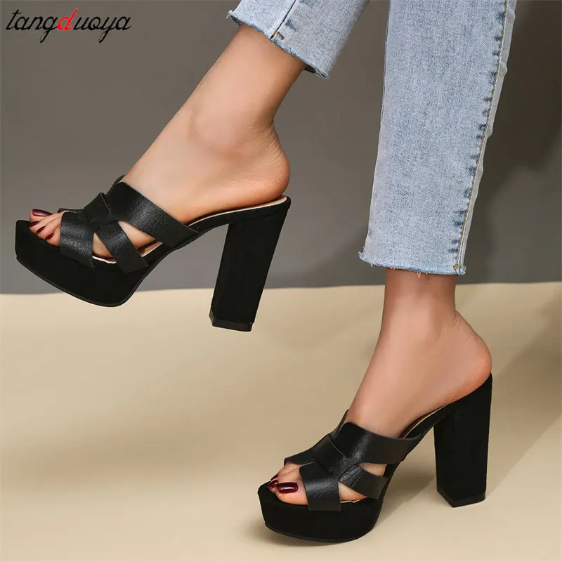 Thick Platform High Heels 2024 Summer New Women Slippers Fashion sexy Nightclub Models Sandals Women Open Toe Pumps Party Shoes