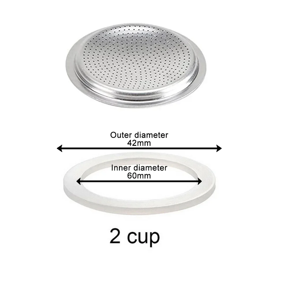 Joint d'étanchéité en caoutchouc de silicone pour cafetière expresso, pot de cuisinière, moka, dessus, pièces, 1 jeu