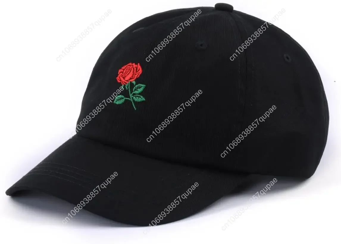 

Rose Embroidered Dad Hat Women Men Cute Adjustable Cotton Floral Baseball Cap
