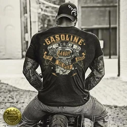 Respect for Bikers Gasoline V-Twin Motorcycle Chopper Motorcyclist T Shirt. 100% Cotton Casual T-shirts Loose Top Size S-3XL