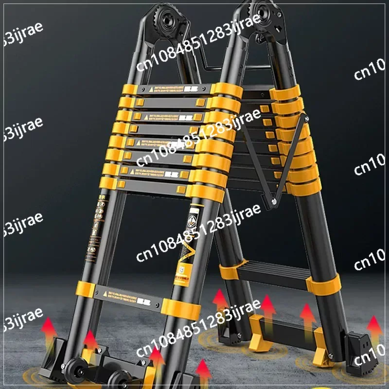 

Aluminum Alloy Thickened Telescopic Ladder Multi-functional Portable Engineering Folding Home Lift Straight Ladder Staircase