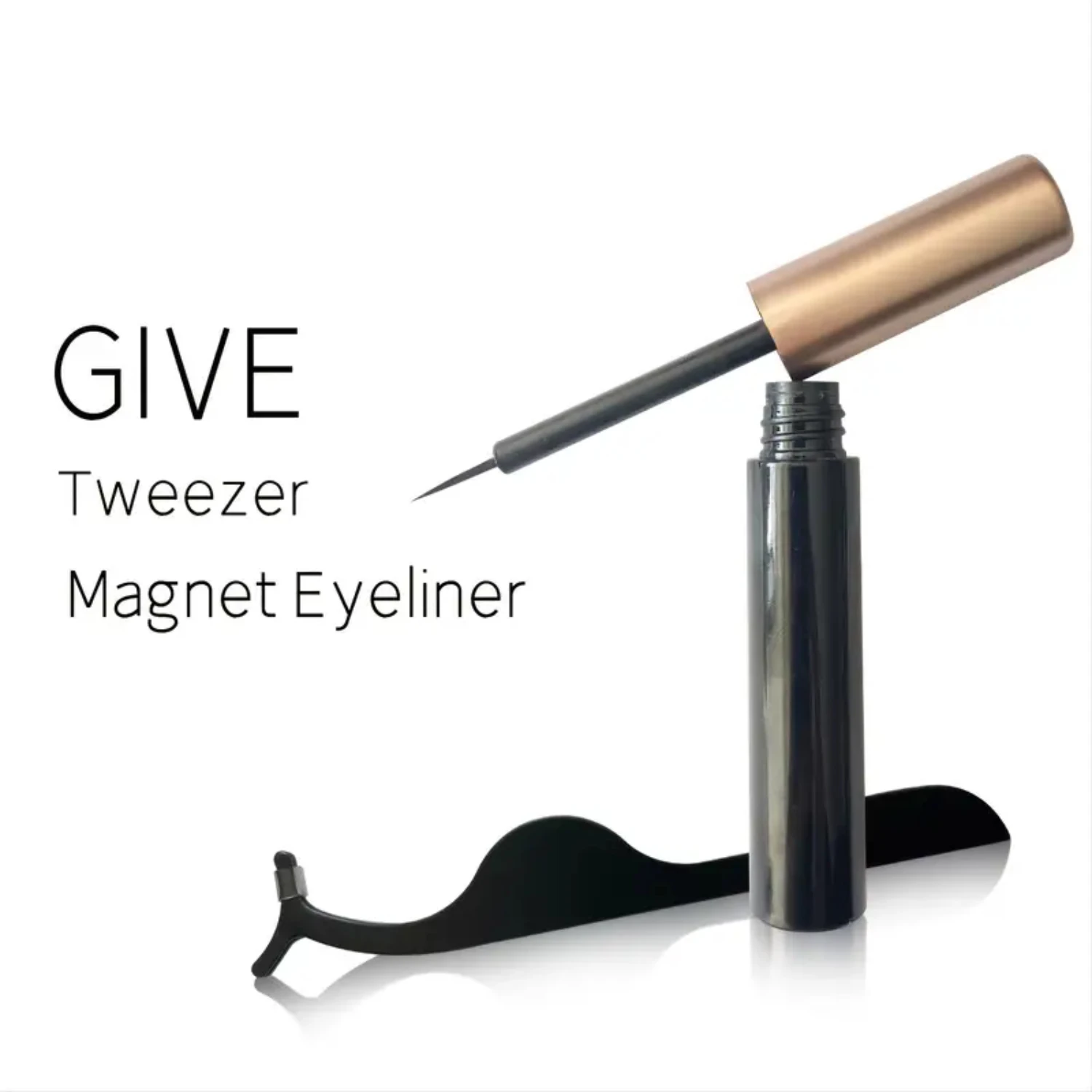 Cils magnétiques 3D en faux vison moelleux et doux - Lot de 10 paires avec eye-liner magnétique et pince à épiler pour un œil de chat naturellement audacieux. Cr