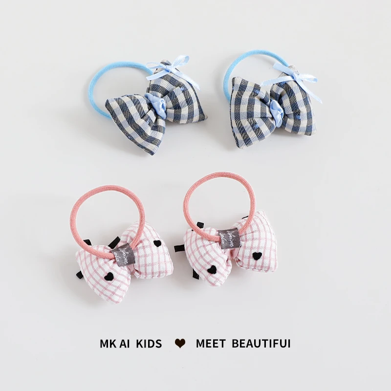 2 قطعة/المجموعة جديد الأطفال الحلو الوردي منقوشة Bowknot حلية العصابات الشعر طفل الفتيات موضة Hairball العصابات الشعر إكسسورات شعر الأطفال #3