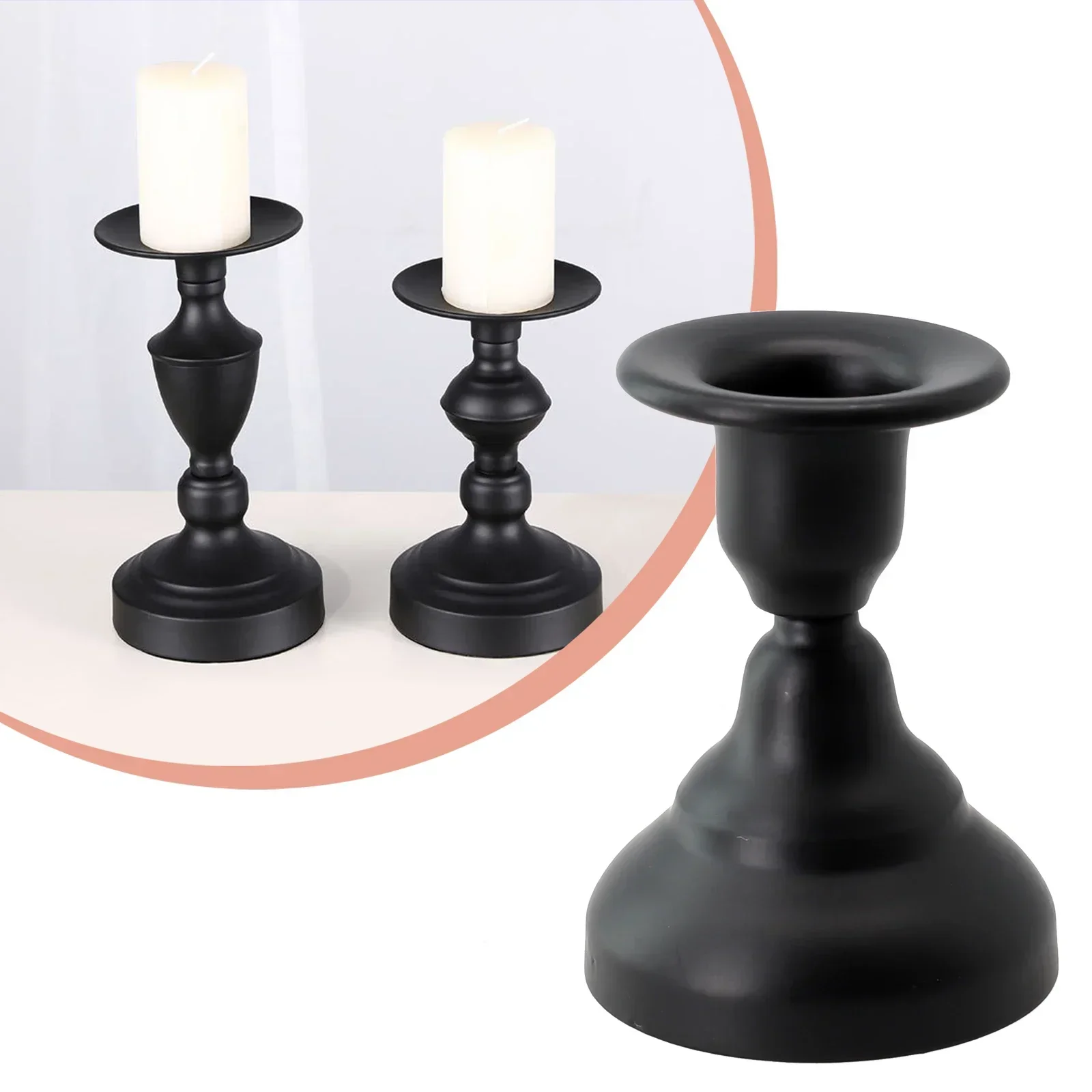 Nordic Vintage Metal Candlestick Holders Pillar Iron Art Candlestick For Wedding Party Decor Mini Retro Candle Stick Stand