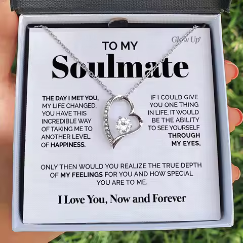 Gift for Women Wife Her Girlfriend Necklace Stainless Steel To my Soulmate The day I met you Forever Love Necklace Dropshipping