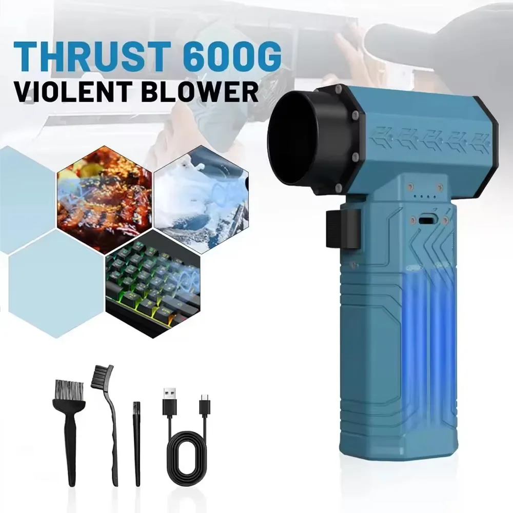 

Powerful 600g Thrust Mini Turbo Blower Jet Fan 70m/s Wind Speed 200000RPM Duster Air Blower Brushless Snow Removal Dryer