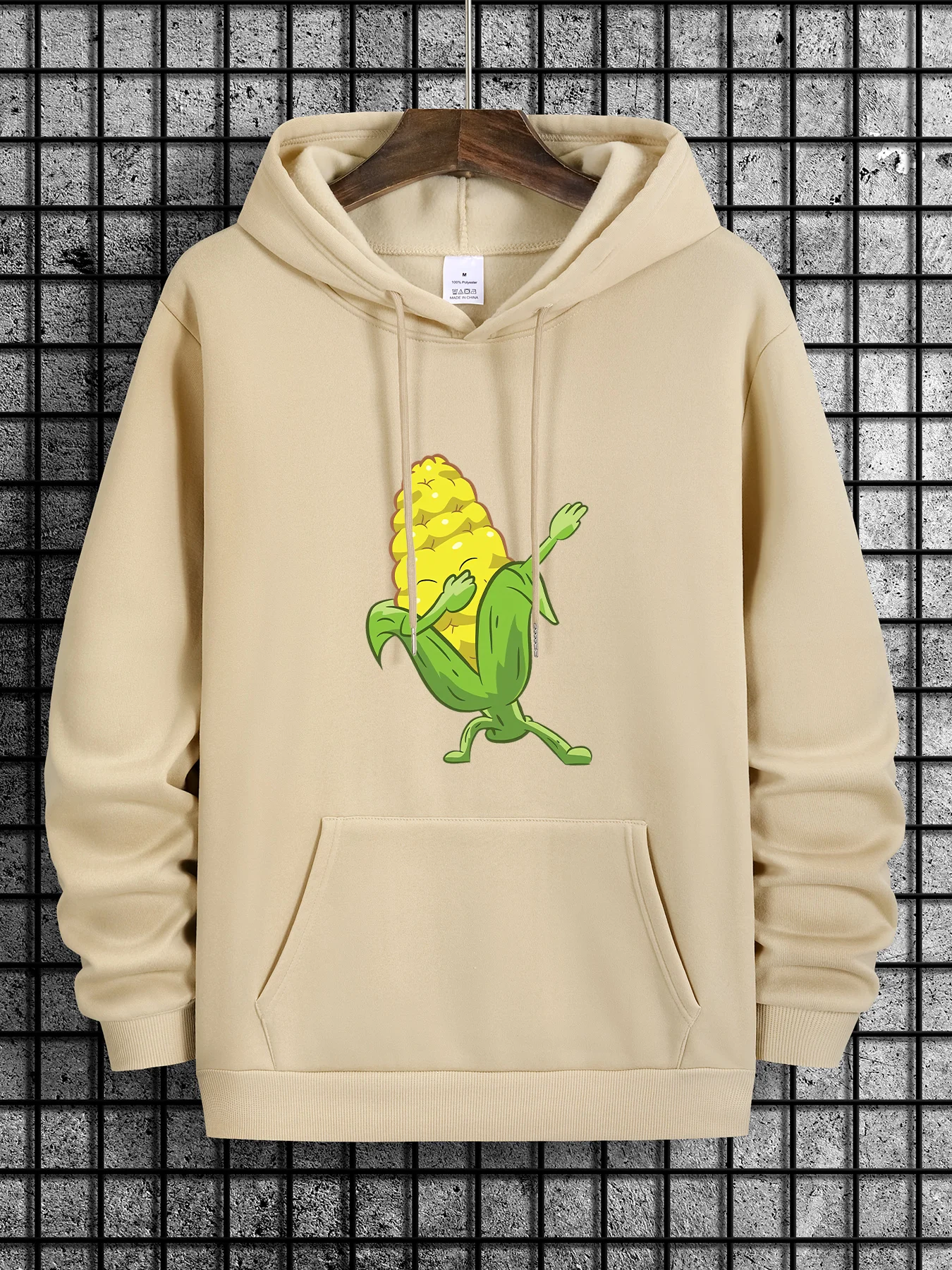 

100% polyester corn printed fashionable and casual men's hoodie
