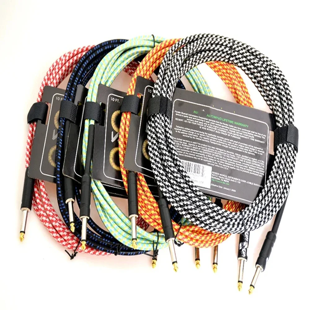 Guitar Cable Bass Electric Box Audio Cable Noise Reduction Line Color Braided Shielded Wire Guitarra Cord 3 & 6 & 10 Meters