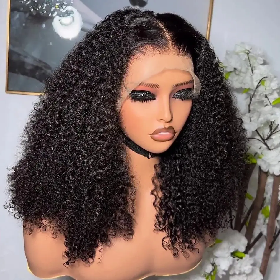 Rosabeauty 13X4 13X6 Preplucked Curly Wig Short Bob Human Hair Wigs 150Density Lace Frontal Deep Wave Nature Color For Women