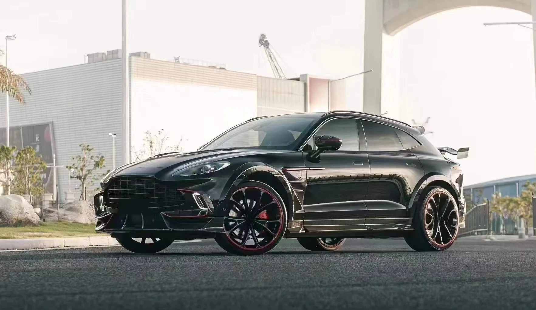 MSY Style Dry Carbon Fiber Body Kit for Aston Martin DBX Includes Front Lip Rear Bumper Wheel Eyebrow Side Skirts Exhaust Pipe