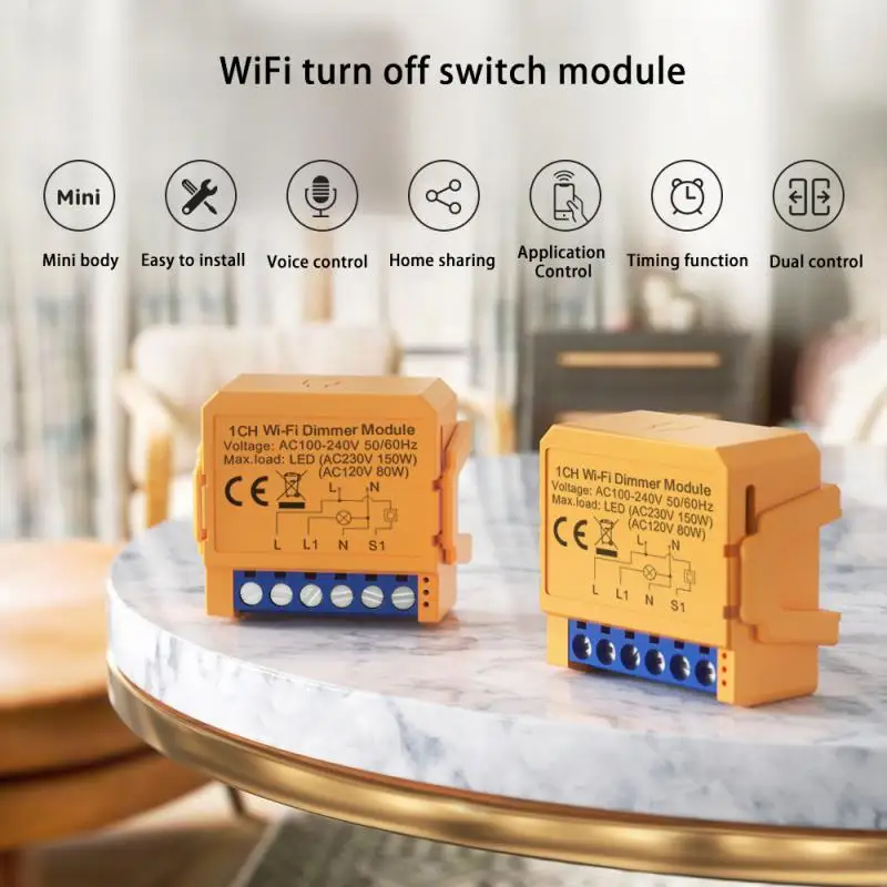 

Умный диммер Tuya Wi-Fi ZigBee, модуль переключателя, миниатюрное двухстороннее управление светодиодами, переключатель с регулируемой яркостью, работает с Alexa Google Home