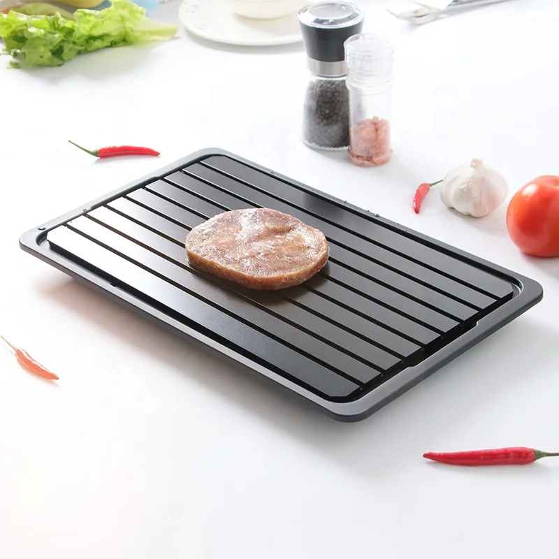 

Factory Customization Popular More Thicker Quickly Thaw Meat Foods 6mm Defrosting Tray Thawing Plate With Water Drip Box