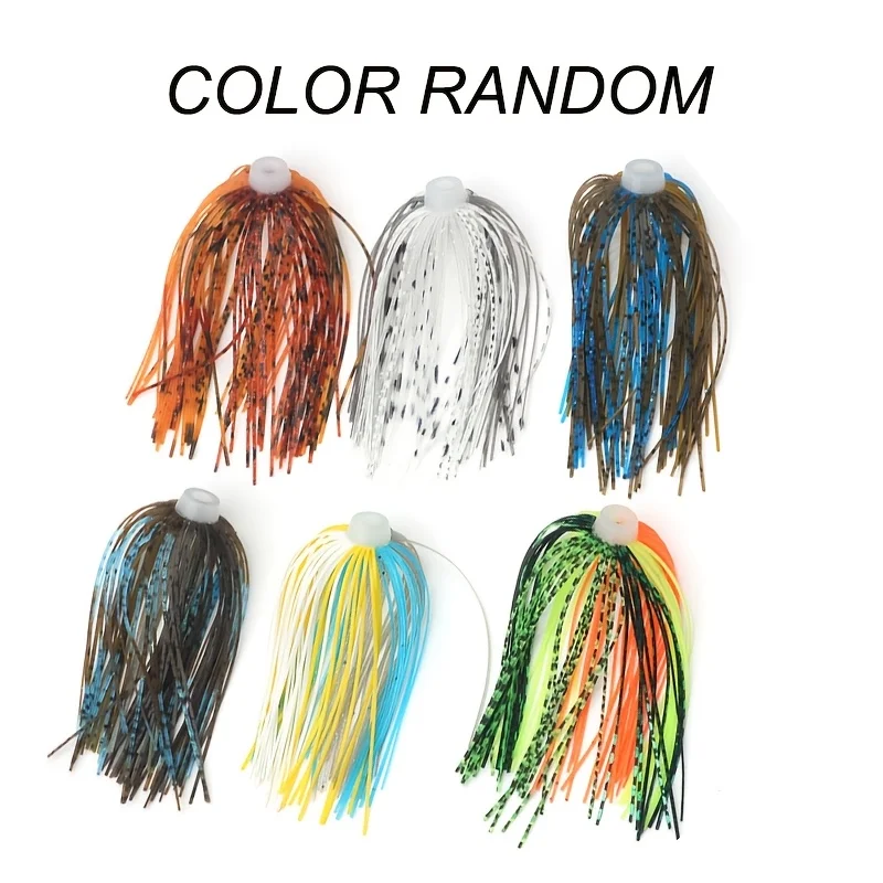 8 Pieces of Fishing Lure Materials: Elastic Silicone Silk for Making Lures, Materials for Tying Artificial Lures, Fishing Accessories, DIY Fishing Accessories, Commonly Used Silicone Skirts (Silicone Skirts) for Modifying or Repairing Jigs, Spinnerbaits, and Buzzbaits Color Random