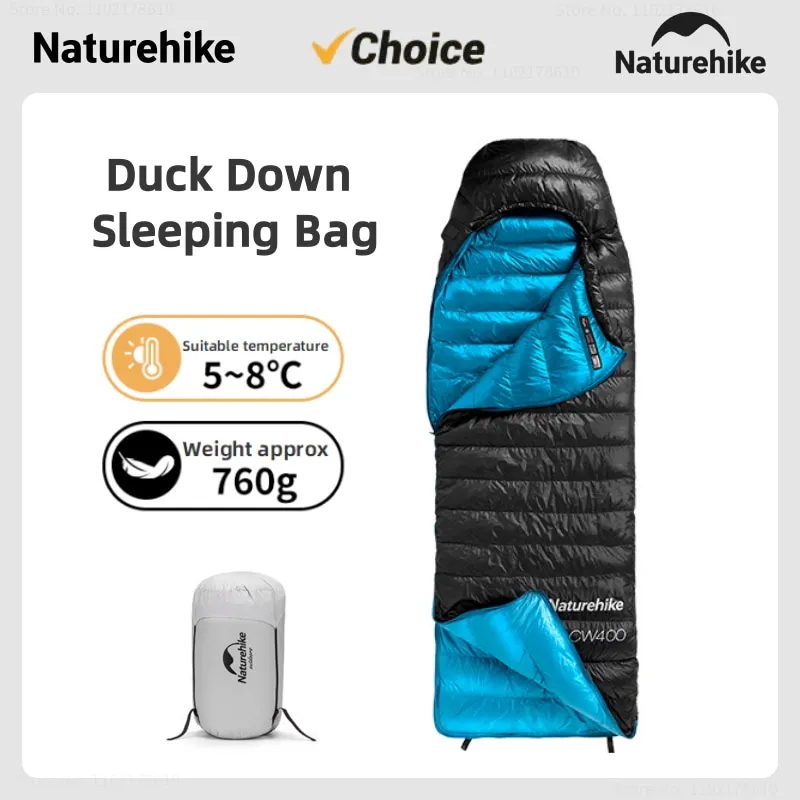 Naturehike Winter Duck Down Sleeping Bag Outdoor Camping Portable Thicken Envelope Sleeping Bag Ultralight Hiking Warm Equipment