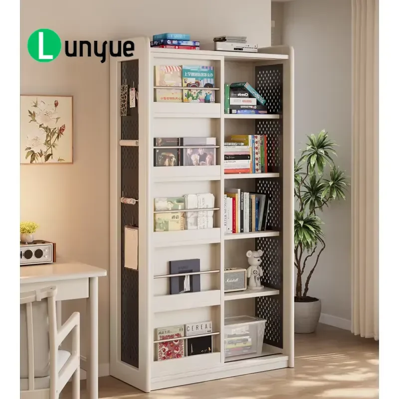 Nordic Solid Wood Bookcase Natural Rubber Wood Eco Friendly Durable Large Capacity Free Combination Storage Shelf for Bedroom