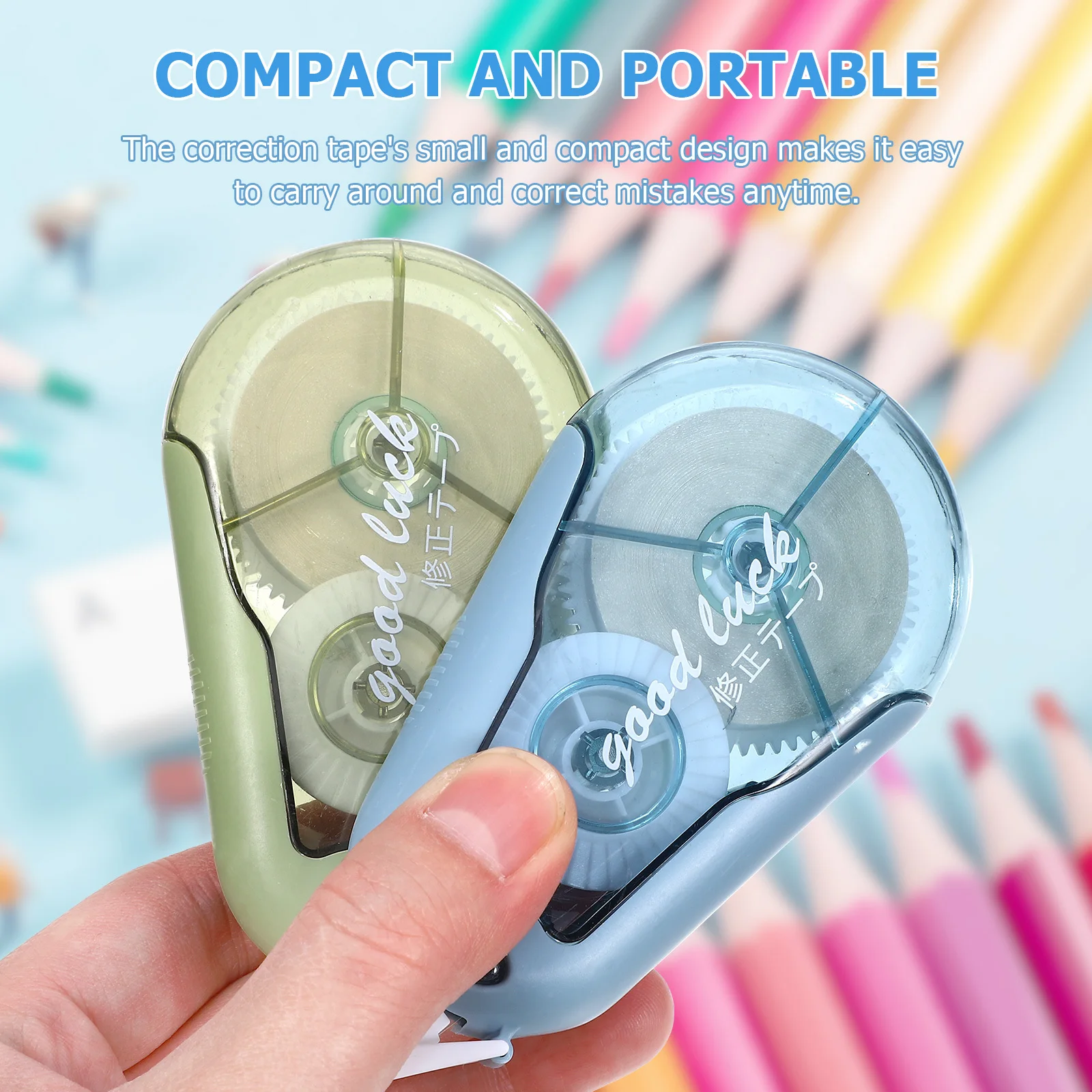4 قطعة شريط تصحيح خطأ فوري يغطي اللوازم المكتبية المدرسية أداة الكتابة المدمجة لفة القرطاسية الشريط #5