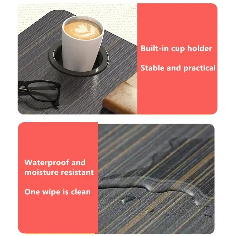 Folding Laptop Desk For Bed Portable Computer Tray For Sofa Table For Writing 4 Angles Adjustable Laptop Table With Cup Holder