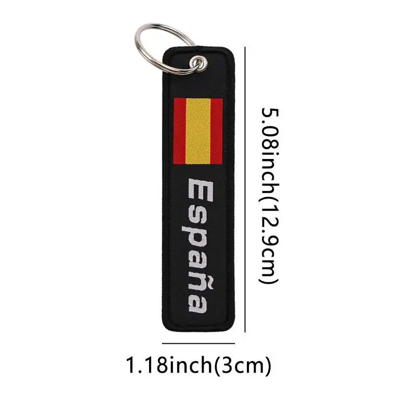 Spanischer Stickerei-Schlüsselanhänger, Schlüsselanhänger mit Zitaten, Schlüsselanhänger für Motorrad, Auto, Chaveiro, Geschenk für Freunde – Detail 8
