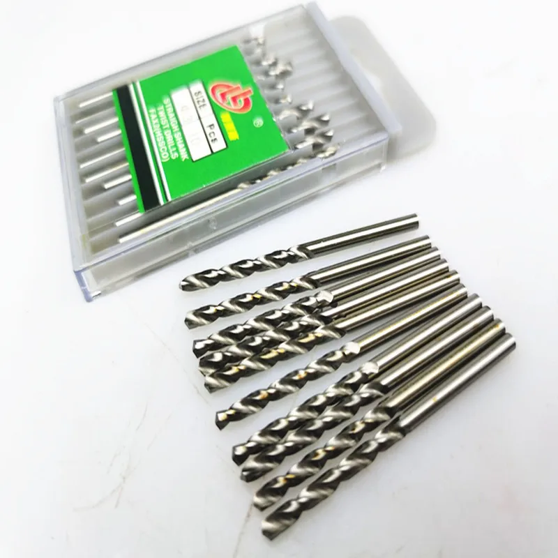 Used for stainless steel Copper Iron aluminium Drilling tool set,M42-CO 10pcs mini straight shank drill bit 0.3-10.5mm