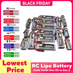 RC Lipo Battery 2S 3S 4S 5S 6S 2200 3300 3500 4200 5000 5200mAh 7.4V 11.1V 14.8V 18.5V 22.2V 25C 30C 35C 40C 60C XT60 RC Parts