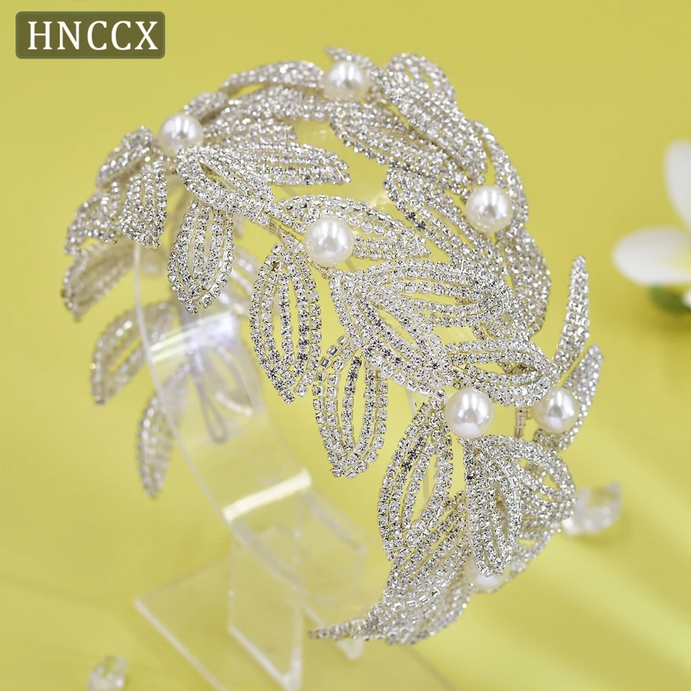 

YouLaPan Rhinestone Leaves Headband Fashion Pearl Headpiece Bridal Jewelry Hair Accessories Wedding Banquet Prom Headwear HP411