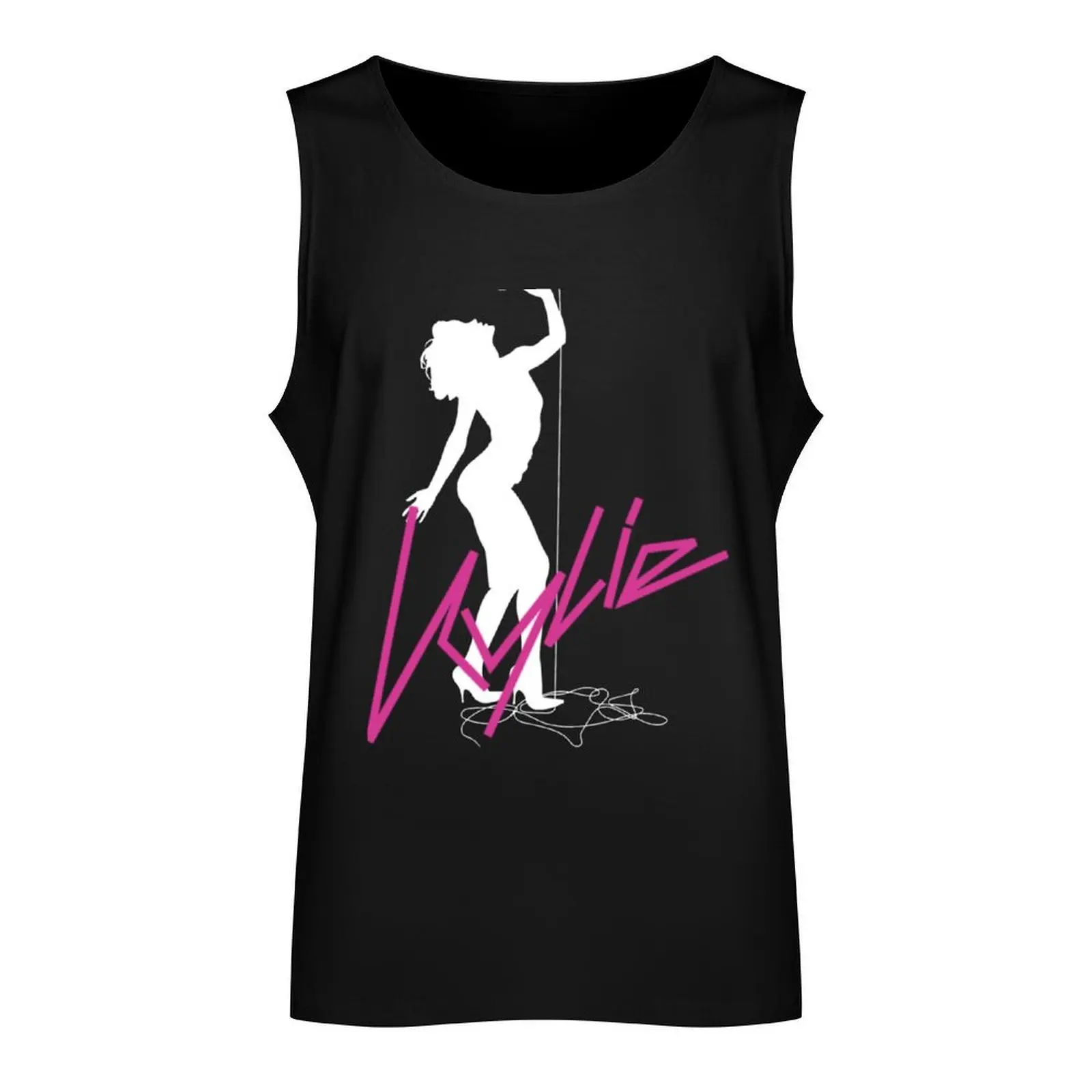 Kylie Minogue Fever 20th Anniversary White Silhouette with Logo Tank Top Men's sports t-shirt gym Men's t-shirts