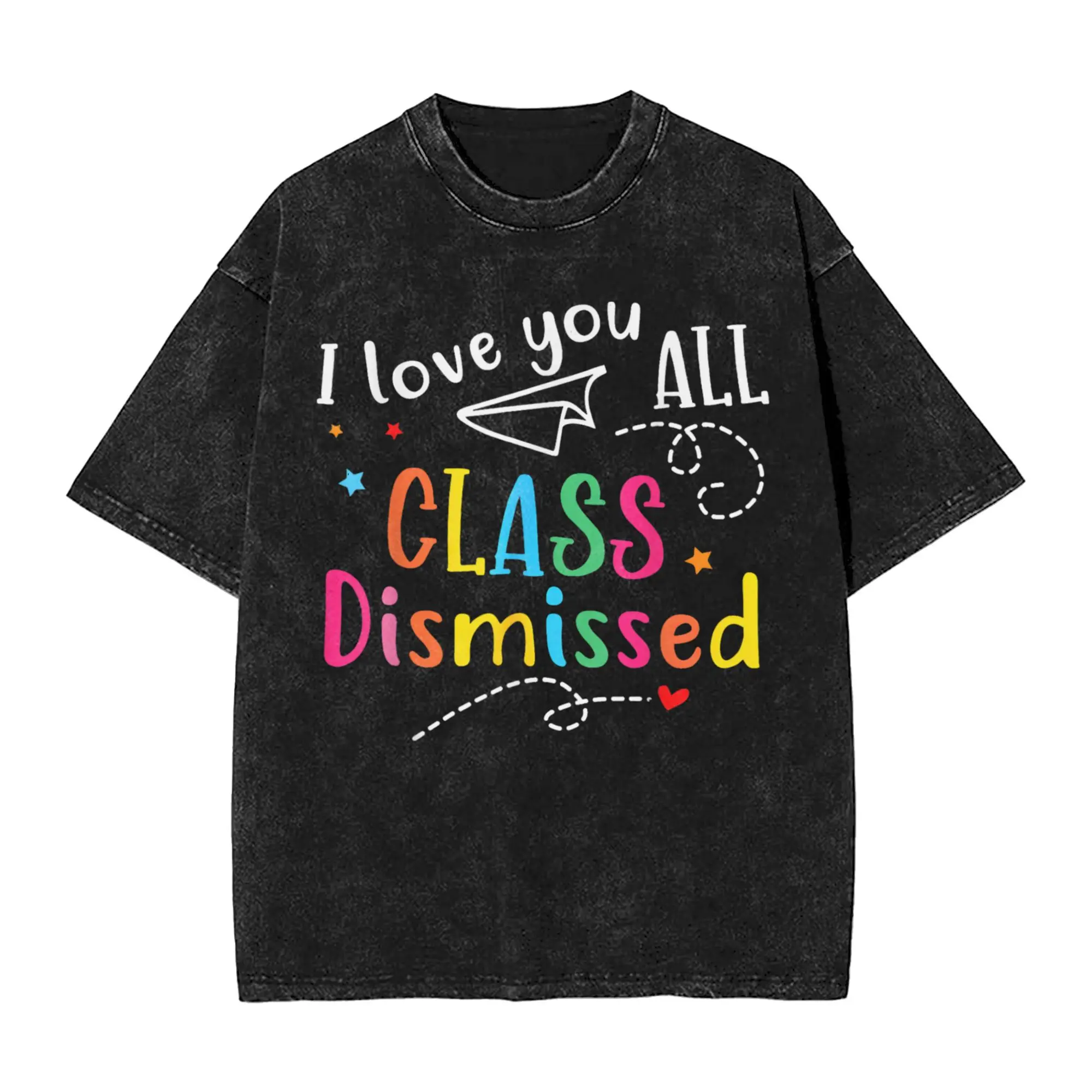 

Футболка I Love You All Class Dismissed Teacher Last Day Of School, мужские винтажные хлопковые футболки с круглым вырезом и короткими рукавами, топы