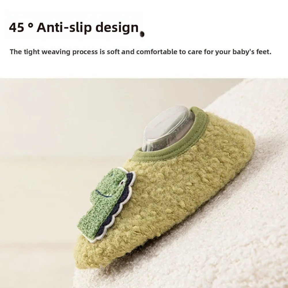 New Baby Slippers Cartoon Animals Breathable Toddler Floor Sock Comfortable Fit Anti-slip Kids Walking Shoes for Autumn Winter