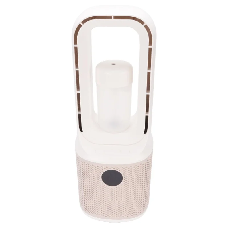 

Bladeless Desk Fan with Humidifier 9 Speeds Quiet Misting Oscillating Small Cooling Turbo Night Light Timer - Home Comfort Fan