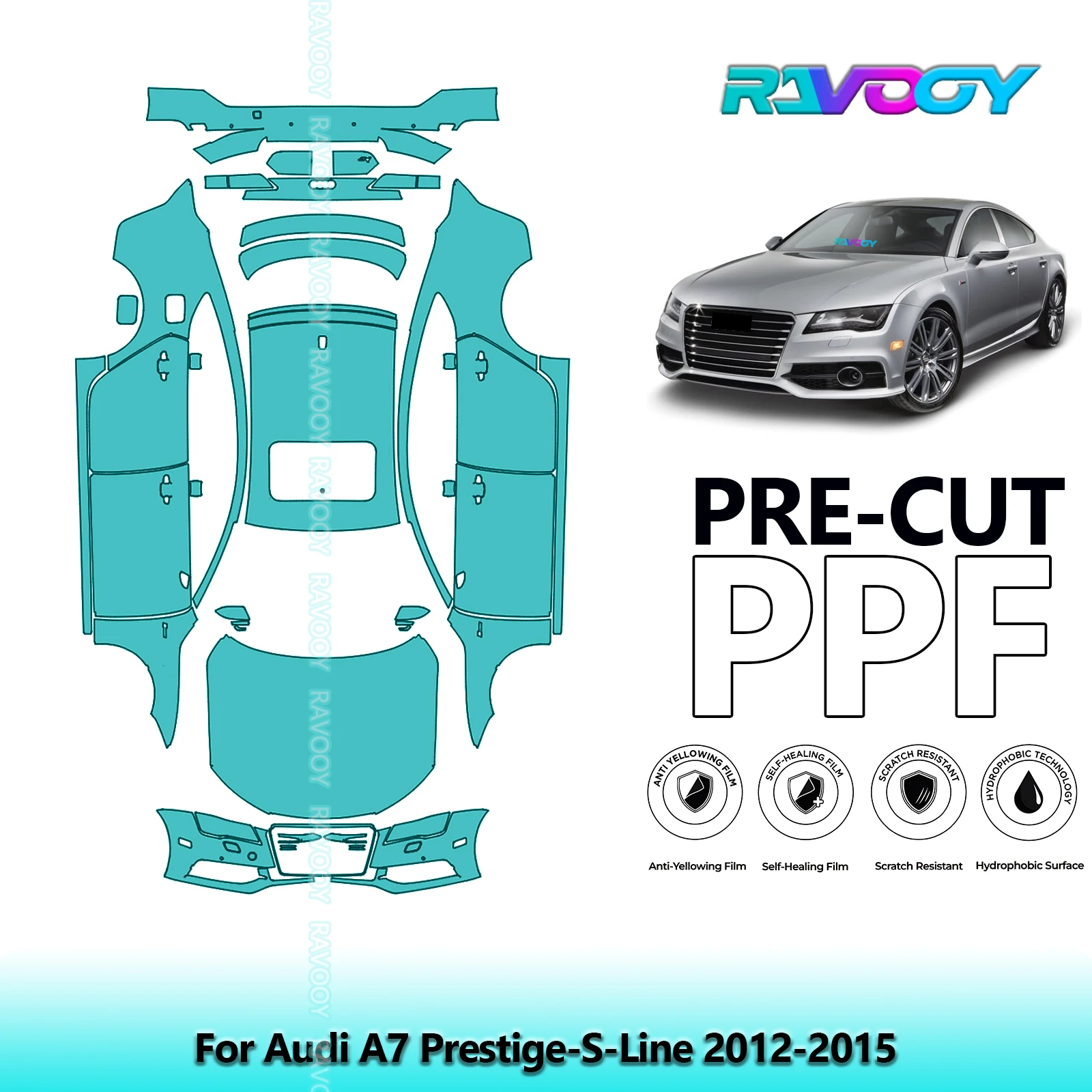 

Full Vehicle Clear Bra Precut PPF Paint Protection Film For Audi A7 Prestige-S-Line 2012-2015