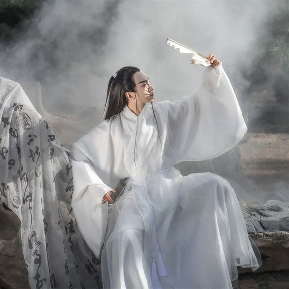 

2025halloweenM Dynastie Китайский Hanfu Mannelijke Oude Винтажный костюм Mannen Hanfu Grote Mouw Косплей Наряд Borduren Hanfu