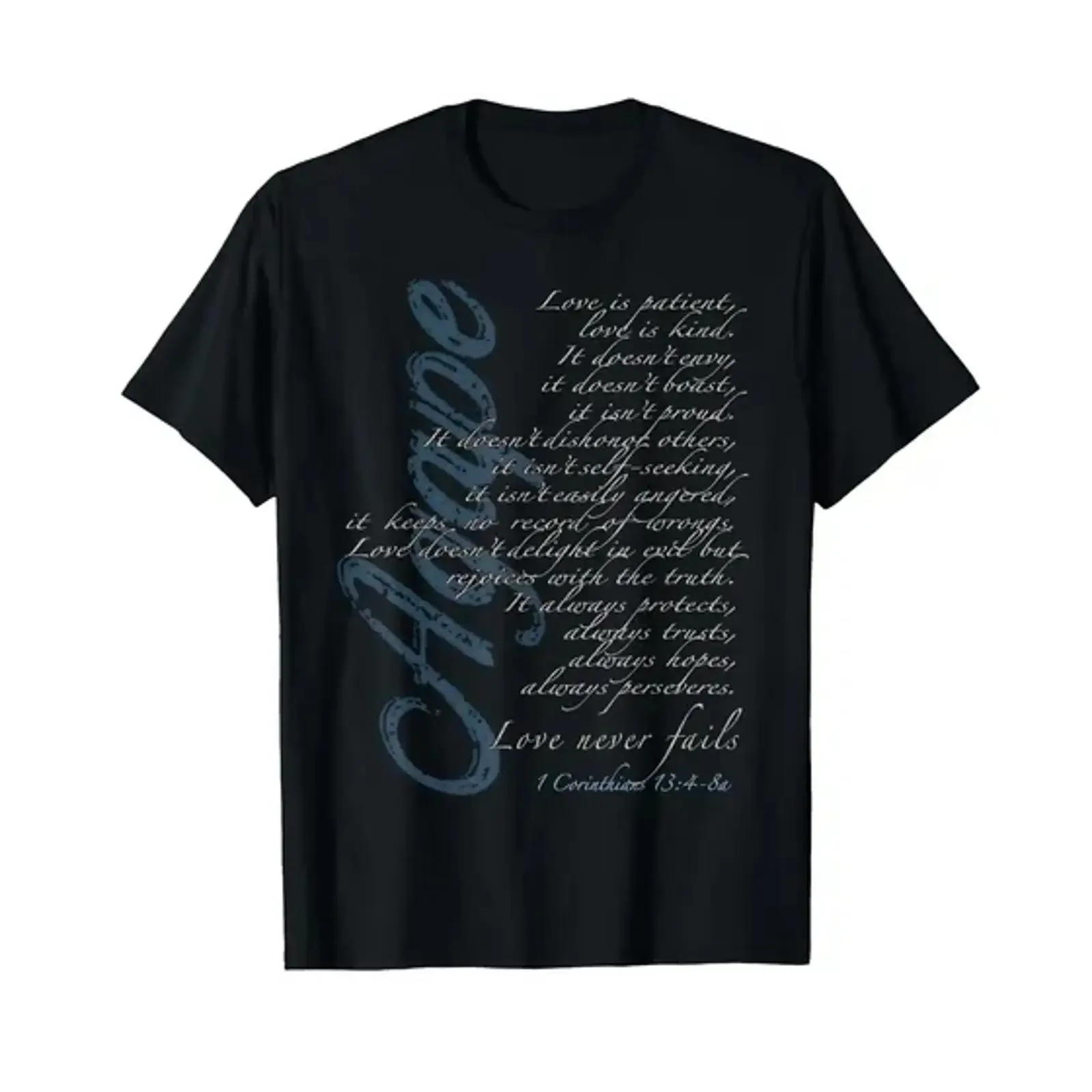 Camiseta Agape Love Never Fails 1 Corinthians 1348a Imagem 4 vintage lavada unisex para uso diario con estilo