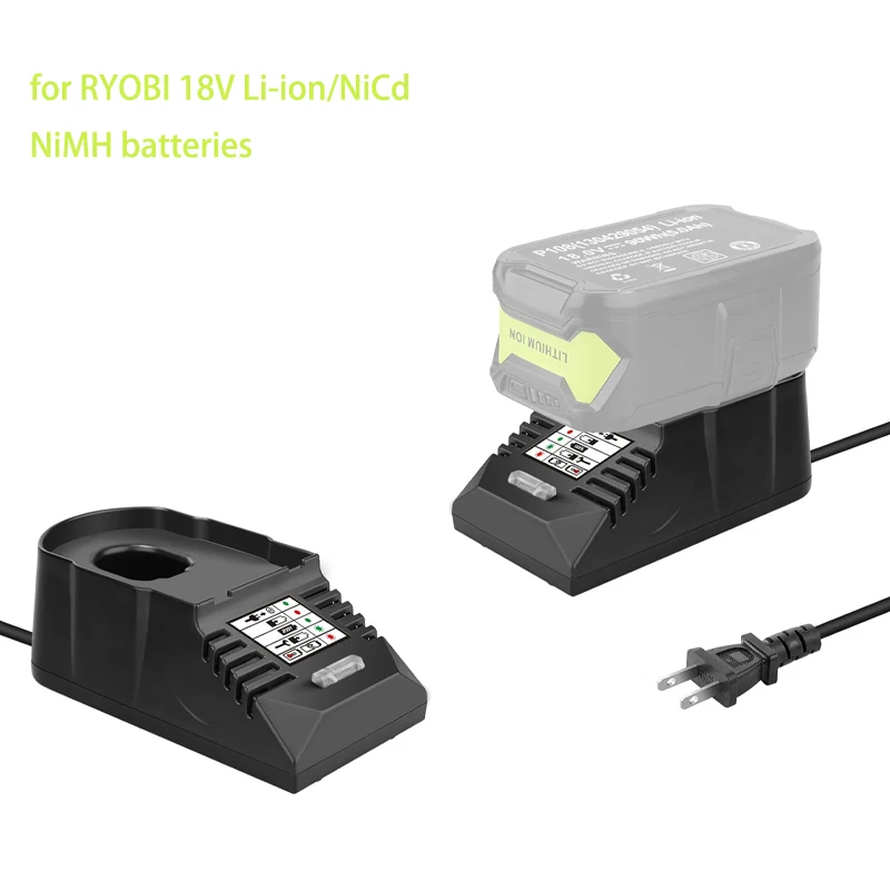 Fast Charger Battery Charger Replacement for Ryobi 18V ONE+ Lithium NiCad NiMH Battery P117 P102 P103 Series Power Tools