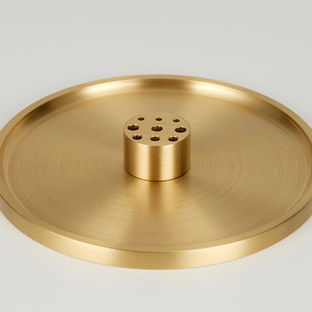

Brass Incense Holder 9 Holes Compact Stable Reliable Aroma Burner Home Office Meditation Yoga Decor Incense Stick Holder