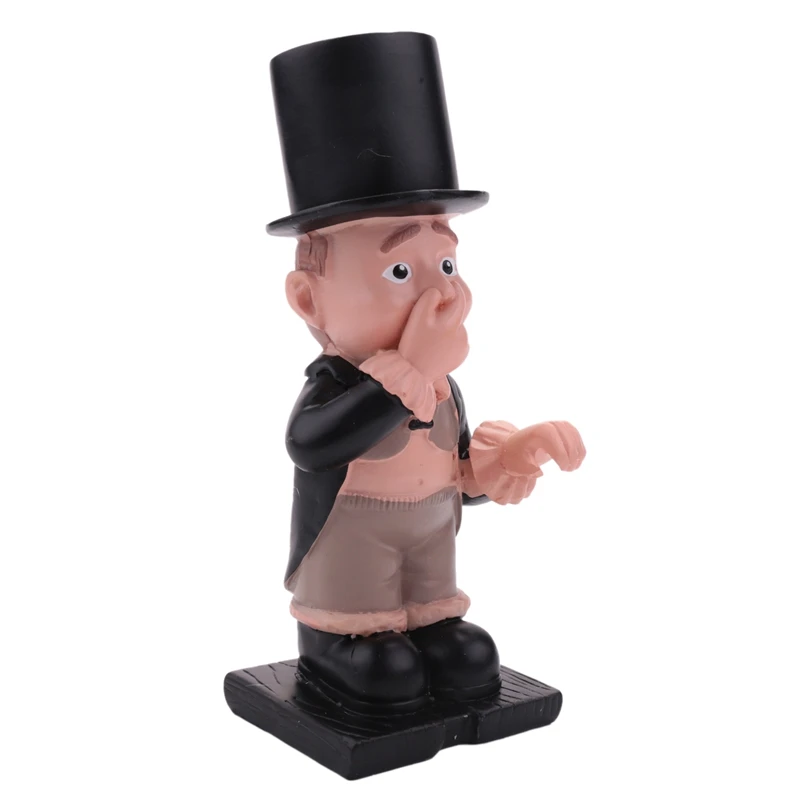 Resin Butler Shape Cute Old Boys Statue Decor Tissue Stand Rack Sculpture For Toilet