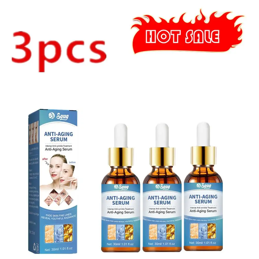 3X 30ml esencja przeciwzmarszczkowa przywracająca starzenie się skóry zwiotczenie zmarszczki znikną skórę poprawa usuwania linii Serum kolagenowe delikatna elastyczność