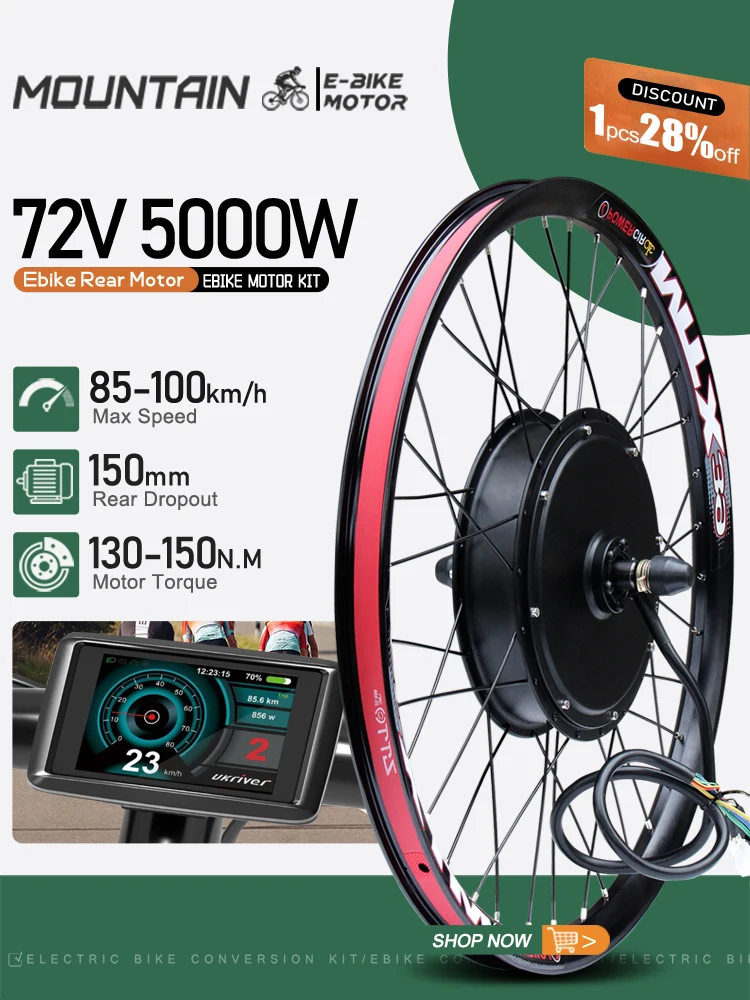 AliExpress KUNTENG E-BIKE MTX Ebike Conversion Kit 72V 5000W Brushless Rear Hub Motor Wheel Dropout 150mm for Electric Bike Conversion Kit 26in27.5in29in