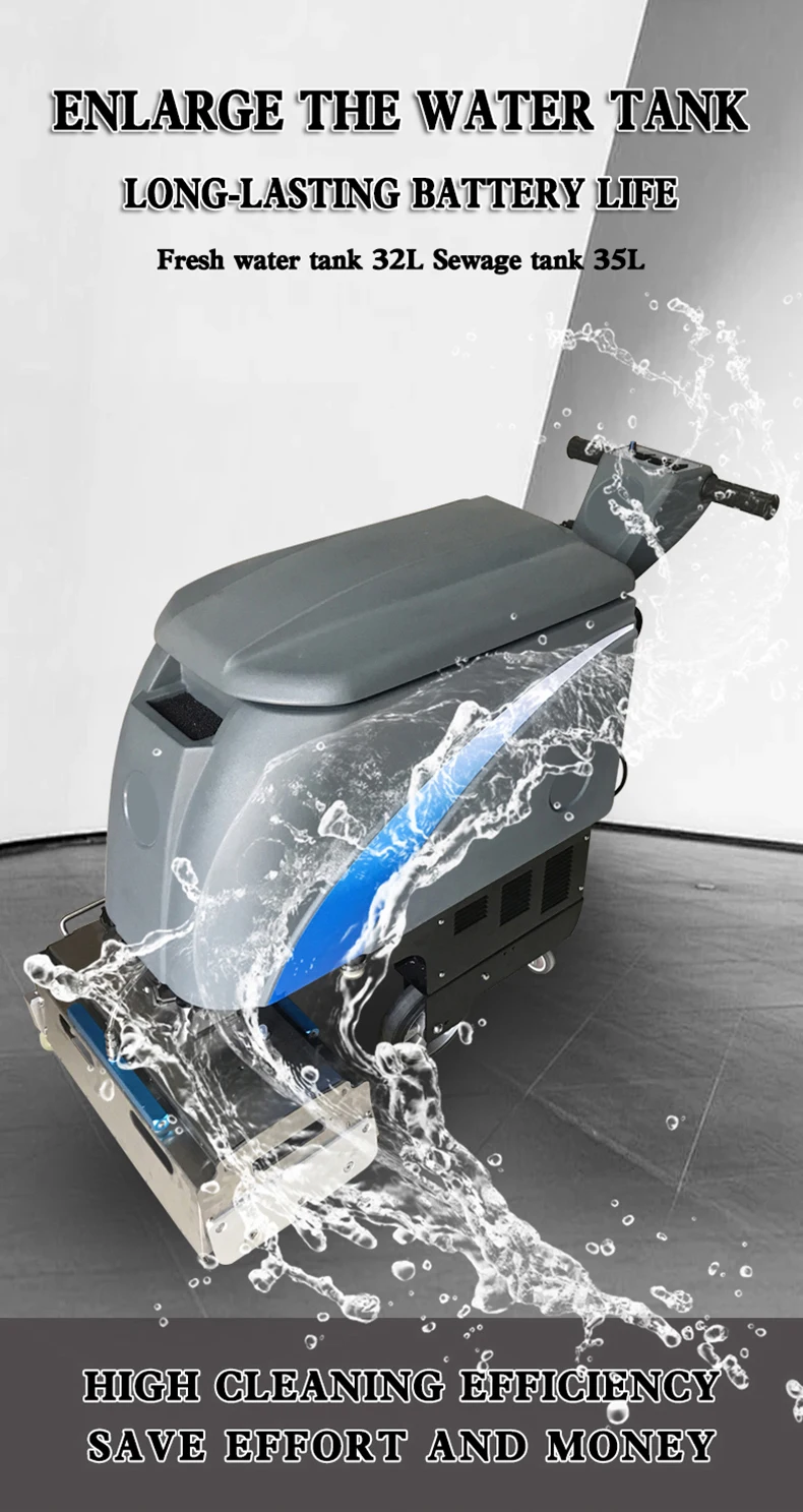 Electric Mini Autonomous Industrial Cleaning Machine Manual Battery Powered Floor Scrubber Escalator Cleaning Machine