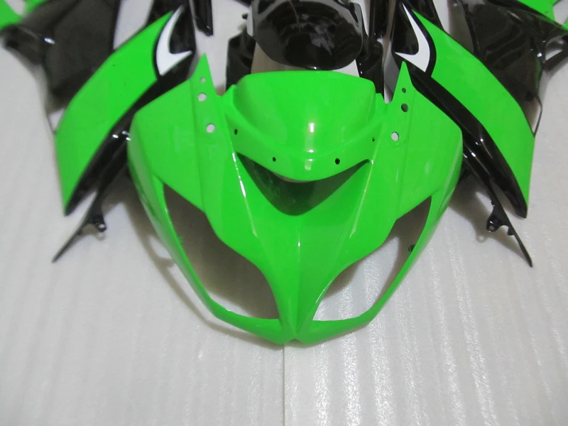 مجموعات هيكل هدية لـ Kawasaki ZX6R 2009 2010 2011 2012 أخضر أسود بلاستيك نينجا 636 Fairings مجموعة 7 هدايا 09 10 11 12 TZ1