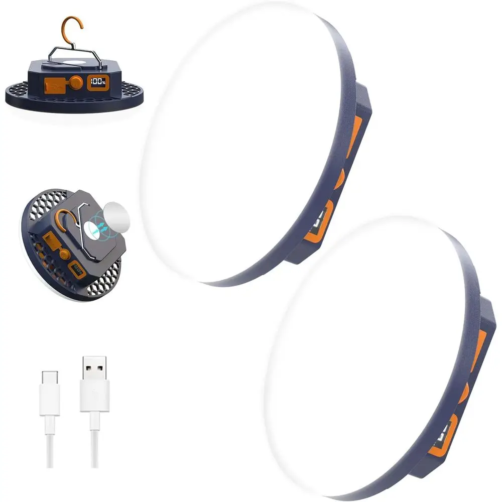 2pcs 10000mAh Rechargeable 3000LM Tent Light Camping Light, 6500K 24Hours Long Play Time, Outdoor Night Market Light Night Light