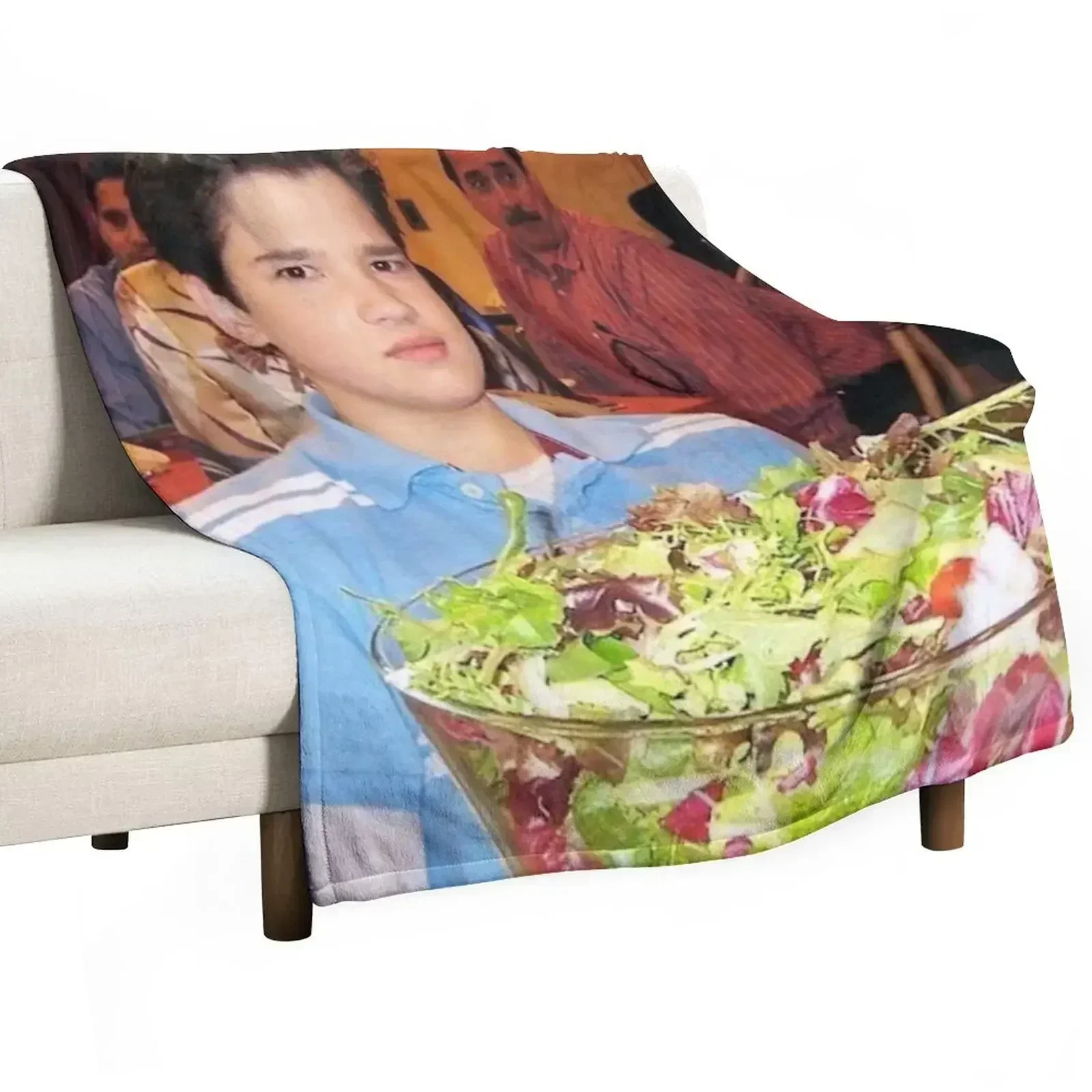 freddie benson with a salad Throw Blanket Bed linens Luxury Thicken Thins Shaggy Blankets