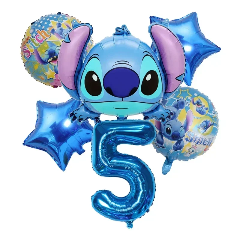 مجموعة بالونات من رقائق الكرتون ديزني ليلو وستيتش للحفلات وحفلات استقبال المولود الجديد للأولاد والبنات لتزيين حفلات أعياد الميلاد هدية لعبة للأطفال