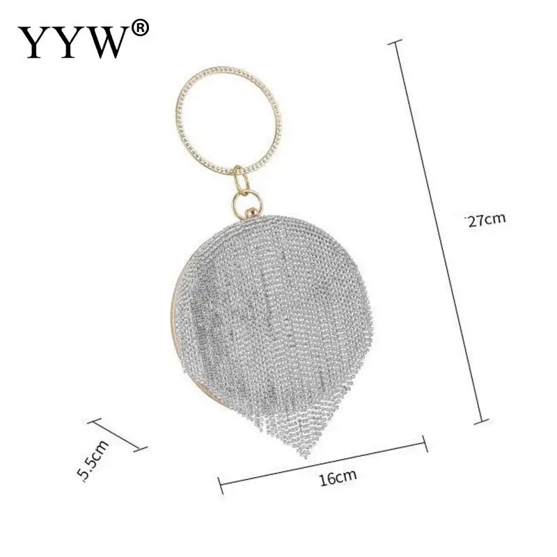 Rhinestones Tassel Clutch Diamonds Evening Bags Ladies Luxury Handbags Women Bags Designer Glitter Clutch Bag Wedding Party