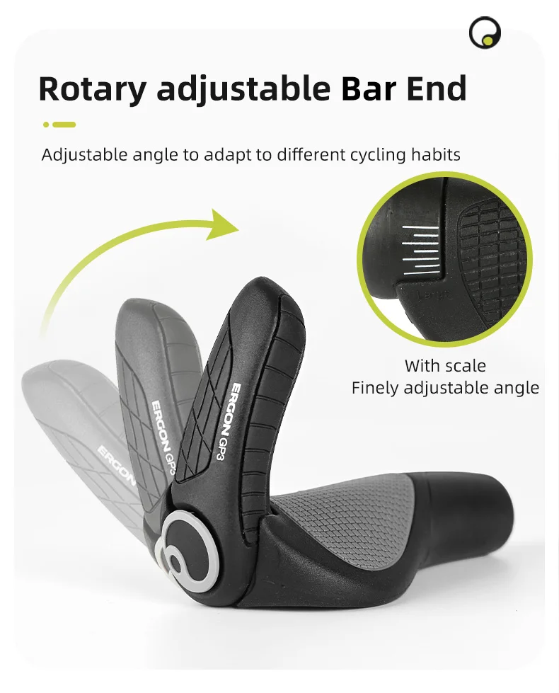 ERGON Fahrradgriffe aus Gummi, MTB-Griffe mit Klemmhalterung, Ergonomisch, Rutschfest, Stoßdämpfend, Lock-On-Enden, Mountainbike-Griffe – Detail 6